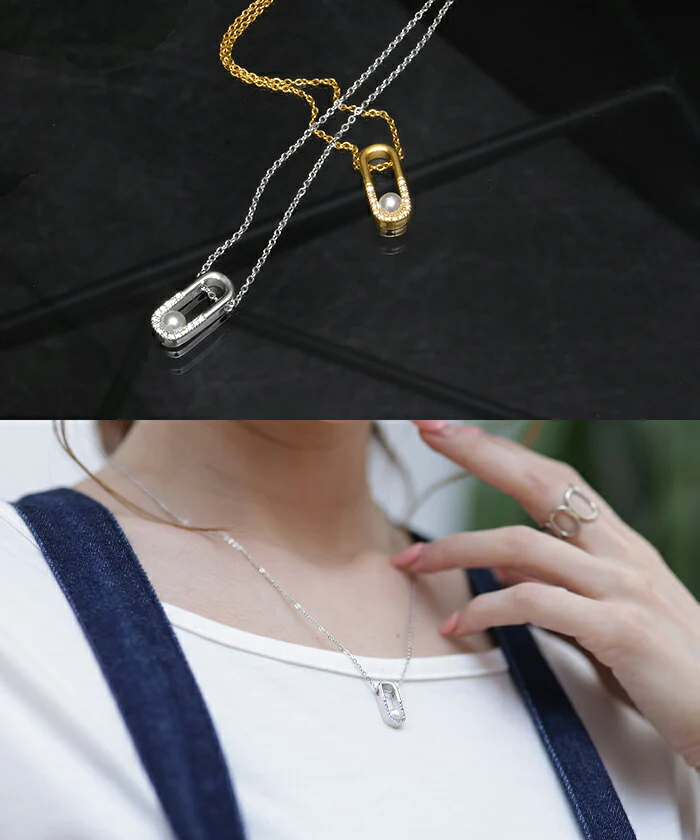 『 サージカルステンレス 』 ネックレス シルバー ゴールド 金属アレルギー パール 金アレ ストーン チェーンネックレス ロングネックレス アクセ アレルギー レディース ロング SUS316L SUS 316L ジュエリー 金 銀 女性 45 cm 華奢 ギフト 春 夏 HUG.U メール便 - Image 11