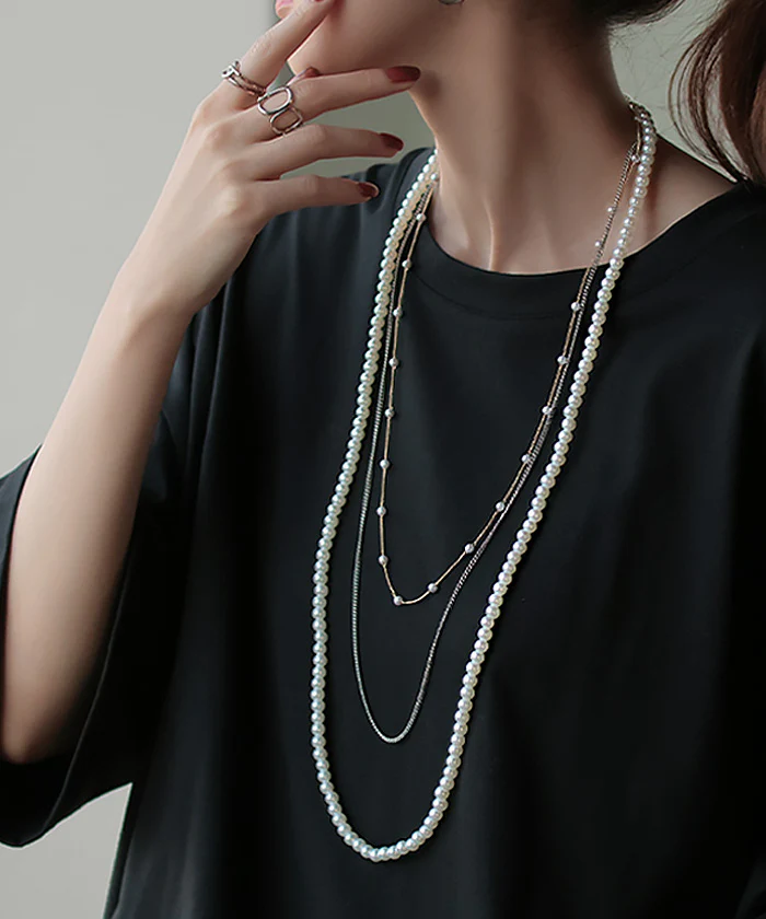 ネックレス ロング パール レディース アクセサリー アクセ パールネックレス ロングネックレス 長い 3連 きれいめ カジュアル フォーマル 真珠 ジュエリー パーティー 大人 女性 シンプル チェーン 結婚式 シルバー ゴールド おしゃれ 春 夏 HUG.U メール便 - Image 16