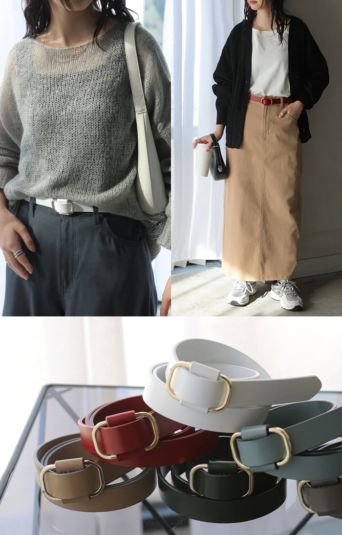 穴なし ベルト 「どこでも留まる」 本革 レディース バックル レザー 太ベルト レザーベルト ファッションベルト 革 ビジネス 細い 無段階調整 オフィス 仕事 ウエストマーク カジュアル シンプル フリーサイズ 高見え 黒 ブラウン 春 夏 HUG.U - Image 19
