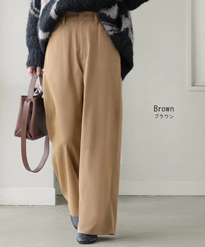 パンツ ワイド 裏起毛 レディース ワイドパンツ ロング ロングパンツ ボトムス ボトム ストレート 微起毛 ズボン ゆったり ハイウエスト ストレッチ ウエストゴム ポケット 美脚 オフィスカジュアル きれいめ カジュアル 通勤 体型カバー 黒 グレー 秋 冬 HUG.U - Image 13