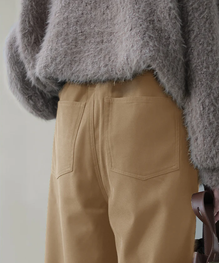 パンツ ワイド 裏起毛 レディース ワイドパンツ ロング ロングパンツ ボトムス ボトム ストレート 微起毛 ズボン ゆったり ハイウエスト ストレッチ ウエストゴム ポケット 美脚 オフィスカジュアル きれいめ カジュアル 通勤 体型カバー 黒 グレー 秋 冬 HUG.U - Image 17