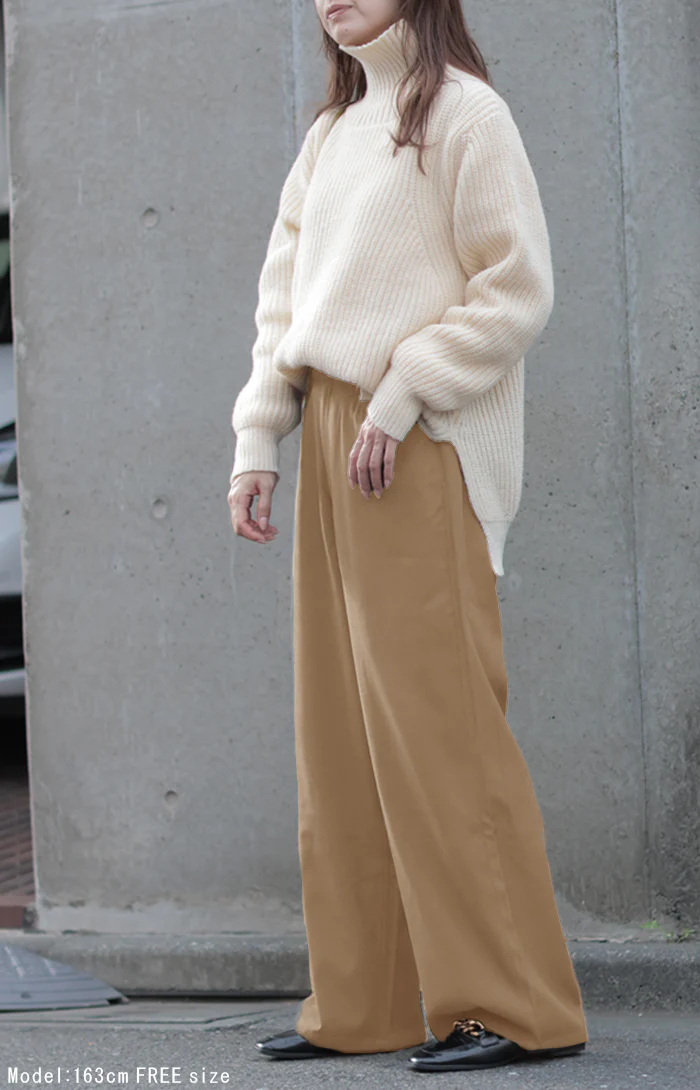 パンツ ワイド 裏起毛 レディース ワイドパンツ ロング ロングパンツ ボトムス ボトム ストレート 微起毛 ズボン ゆったり ハイウエスト ストレッチ ウエストゴム ポケット 美脚 オフィスカジュアル きれいめ カジュアル 通勤 体型カバー 黒 グレー 秋 冬 HUG.U - Image 21