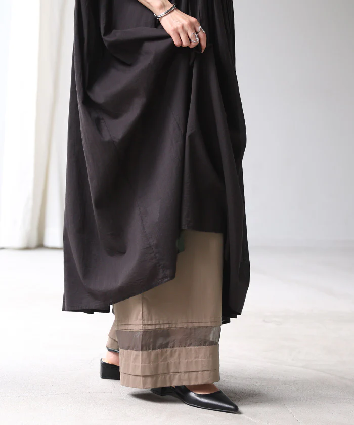 「ワンピに重ねて垢抜ける」 パンツ ペチパンツ レディース ペチコート 裾パンツ インナー レイヤード 重ね着 タック オーガンジー シアー コットン ピスタチオ 黒 白 茶 春 夏 Bee Bouquet メール便 - Image 27