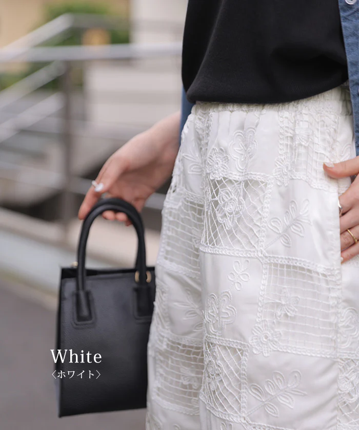 「大人のリラクシーレース」 パンツ レース 異素材MIX レディース ロング ワイド ワイドパンツ ロングパンツ ボトムス ボトム ストレート パッチワーク ウエストゴム ハイウエスト 裏地付き 透け 体型カバー 黒 白 春 夏 Bee Bouquet - Image 15