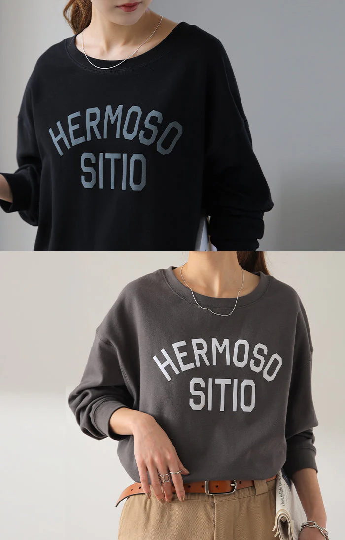 ロゴ ゆったり 「大人 お洒落 ロンT」 綿 レディース カットソー ロゴT ロゴティー 長袖 Tシャツ ロング チュニック ビッグ プリント ドルマン 大きいサイズ きれいめ 体型カバー シンプル お尻が隠れる 黒 白 春 夏 HUG.U メール便 - Image 104