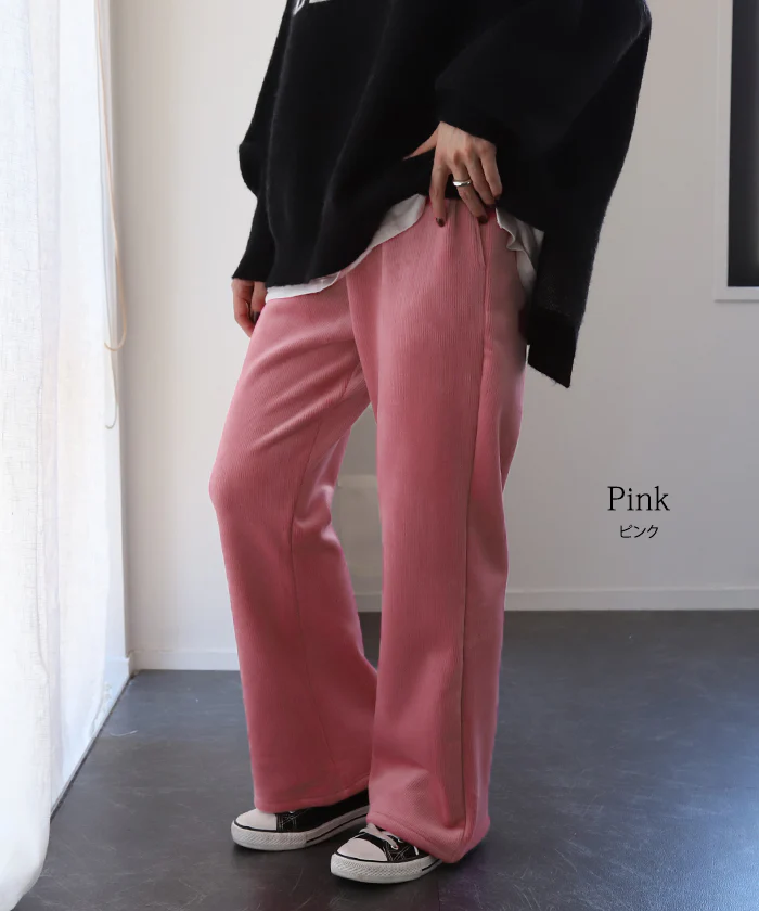 脱ぎたくない…“温かフレア出ました!” 裏起毛 パンツ リブ リブパンツ ボトムス レディース フレアパンツ フレア ロング ボア ゴム コーデュロイ スリット 裏ボア 暖か 極暖 厚手 ゆったり 大きいサイズ 黒 グレー ブラック カーキ 春 夏 HUG.U - Image 22