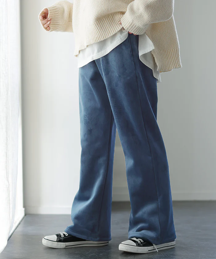 脱ぎたくない…“温かフレア出ました!” 裏起毛 パンツ リブ リブパンツ ボトムス レディース フレアパンツ フレア ロング ボア ゴム コーデュロイ スリット 裏ボア 暖か 極暖 厚手 ゆったり 大きいサイズ 黒 グレー ブラック カーキ 春 夏 HUG.U - Image 34