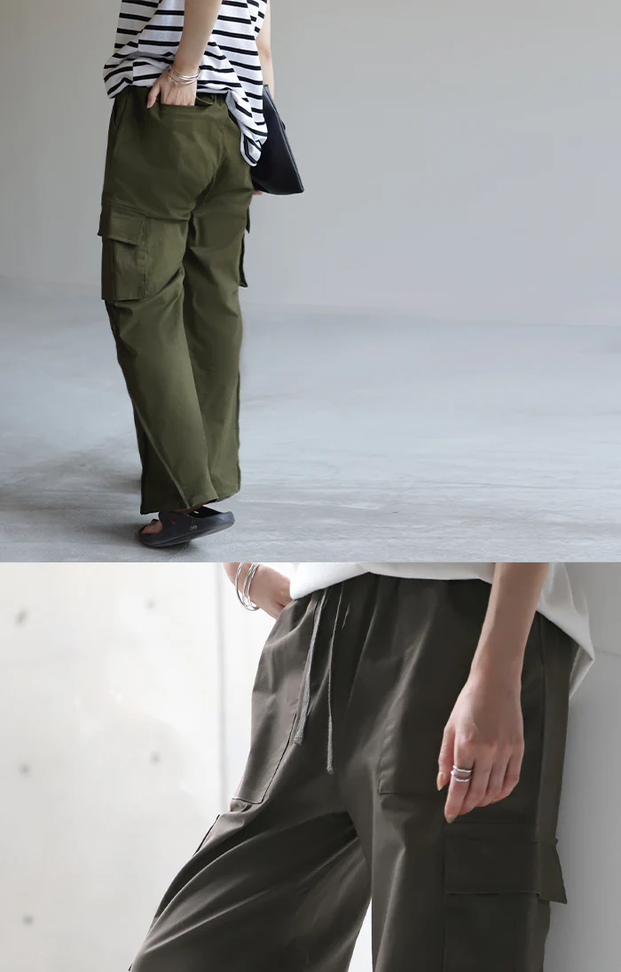 欲張り「テーパード & ワイド」 裾2way ワイドパンツ ■一部7月中旬入荷 ボトムス ストレッチ テーパードパンツ バギーパンツ ロング ゴム カーゴパンツ チノパン チノ カーゴ ロングパンツ ワークパンツ 2way 大きいサイズ ブラック 春 夏 HUG.U - Image 19