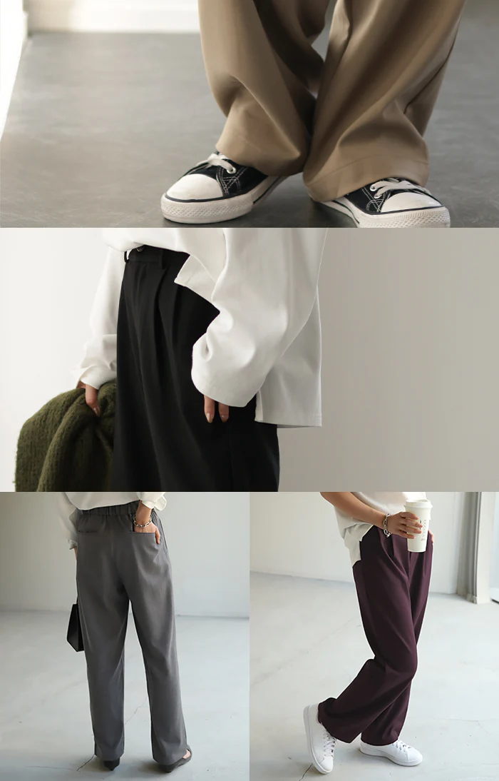 「私の理想。100点」 パンツ タックパンツ レディース タック ワイドパンツ ワイド ロング 大きいサイズ ボトム 体型カバー ボトムス ストレート ズボン ハイウエスト オフィス スラックス レディースパンツ ゴム ズボン 黒 きれいめ 夏 春 HUG.U - Image 21