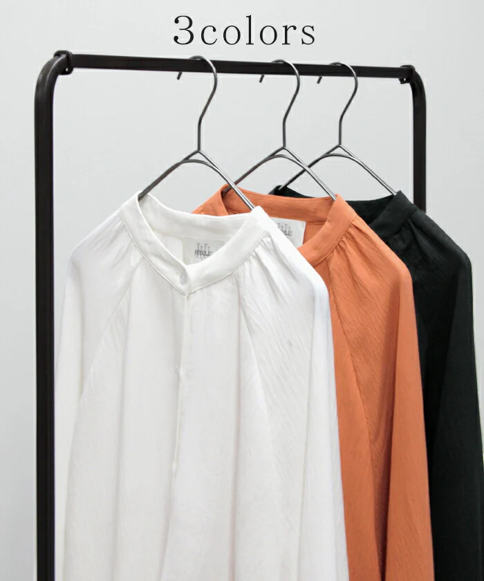旬な シャツ 「袖開き デザイン」 とろみ レディース トップス ロング ロングシャツ ブラウス チュニック 袖ボタン シアー ノーカラー 体型カバー オーバーサイズ シボ感 シワになりにくい お尻が隠れる 長袖 羽織 大きいサイズ 白 春 夏 HUG.U - Image 4