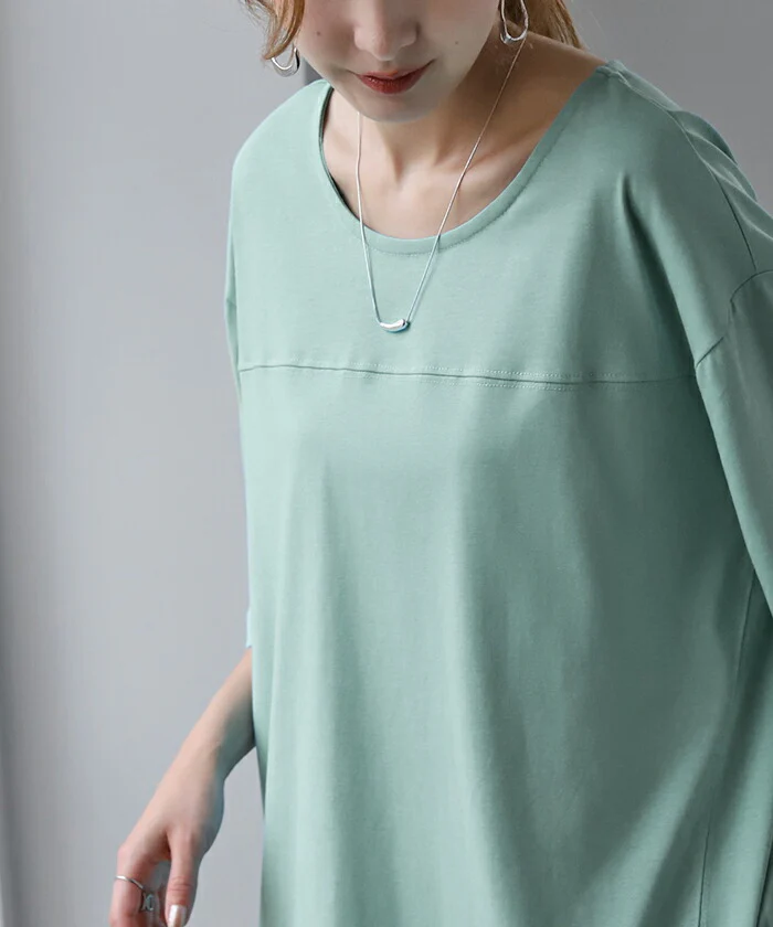 変形 Tシャツ 『 お尻隠し裾。』 体型カバー トップス ■一部7月上旬入荷 二の腕カバー レディース ドルマンスリーブ インナー ティーシャツ チュニック ビッグ プラスサイズ 半袖 大きいサイズ 長め ゆったり 変形シルエット ロング お尻が隠れる 白 黒 春 夏 HUG.U メール便 - Image 21