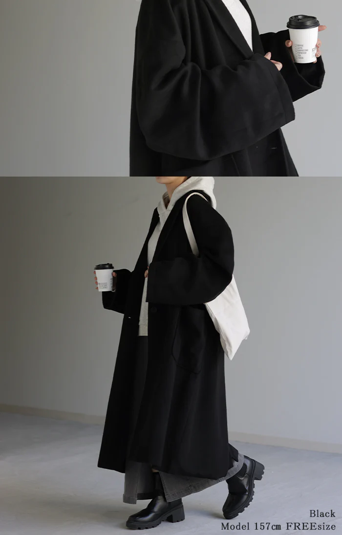 【1,000円OFF】アウトレット コーディガン 『 M O D E 。』コート ロングコート チェスター チェスターコート レディース オーバー ロング アウター ドロップショルダー ジャケット ロング丈 ゆったり 落ち感 薄手 きれいめ 体型カバー 大きいサイズ ブラック 冬 秋 HUG.U - Image 20