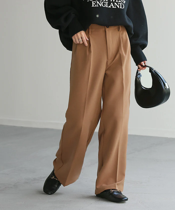 「最強タック」 パンツ タックパンツ レディース タック ワイドパンツ ワイド ロング 大きいサイズ ボトム 体型カバー ボトムス ストレート ズボン ハイウエスト オフィス スラックス レディースパンツ ゴム 長 ズボン 黒 グリーン きれいめ 夏 春 - Image 21