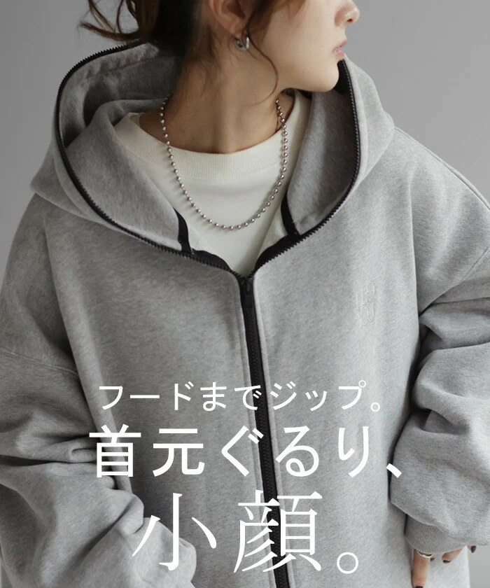 「この丈…ゆったり 大満足。」 ロング パーカー 綿100 体型カバー アウター レディース ライトアウター フード 刺繍 ロゴ トップス フーディー ビッグ ドルマン マキシ ワンピ 長袖 オーバーサイズ 羽織り ぽわん袖 大きいサイズ 黒 春 夏 HUG.U - Image 3