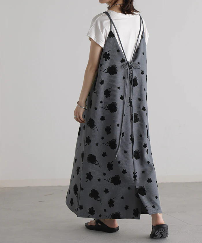 【夏セール】 ワンピース キャミワンピース 花柄 ロング ■一部7月中旬入荷 ツイード レディース キャミワンピ ロングワンピース キャミ 上品 マキシワンピース シワになりにくい レイヤード ワンピ 花柄 マキシ レイヤード きれいめ Aライン 大きいサイズ 白 ベージュ 春 夏 HUG.U - Image 27