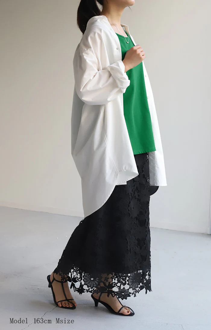 【特別価格】 スカート レース タイトスカート レディース ボトムス ポンチスカート ロングスカート マキシスカート ジャージー ストレート ペンシルスカート 透け ストレッチ ロング タイト ナロースカート スリットなし きれいめ ゴム グレー 黒 春 夏 HUG.U - Image 4