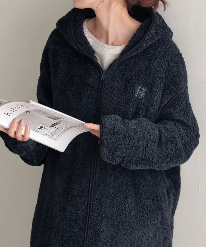 包まれ “ ふわっ 着る毛布 ” ルームウエア パジャマ 部屋着 ボア ワンピース ロング レディース ロングワンピース ロングワンピ パーカー パーカーワンピ 起毛 長袖 ルームウェア ワンマイルウエア ぽわん袖 体型カバー 大きいサイズ 春 夏 HUG.U - Image 46