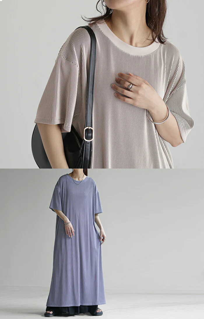 ワンピース レディース ロングワンピース プリーツ ロング ワンピ ロングワンピ マキシワンピース Tシャツワンピース ストレッチ マキシワンピ マキシ 半袖 Aライン スリット ドルマン きれいめ 体型カバー 大きいサイズ 黒 グリーン 青 春 夏 HUG.U - Image 29