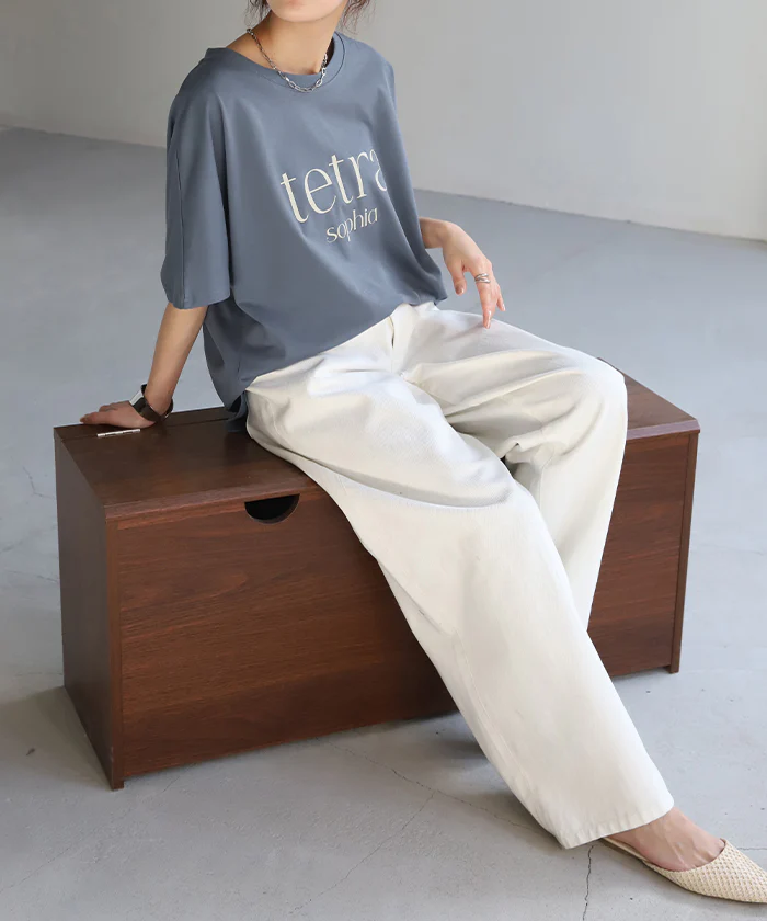 【夏セール】 ロゴ Tシャツ ロンT レディース トップス 半袖 長袖 プリント カットソー ロング ティーシャツ チュニック ビッグ プラスサイズ クルーネック 長い ドルマン ドルマンスリーブ ゆったり 無地 体型カバー お尻が隠れる 大きいサイズ おしゃれ 白 黒 秋 冬 HUG.U - Image 12