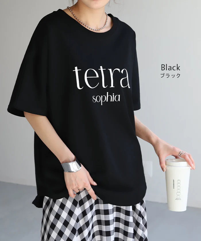 【夏セール】 ロゴ Tシャツ ロンT レディース トップス 半袖 長袖 プリント カットソー ロング ティーシャツ チュニック ビッグ プラスサイズ クルーネック 長い ドルマン ドルマンスリーブ ゆったり 無地 体型カバー お尻が隠れる 大きいサイズ おしゃれ 白 黒 秋 冬 HUG.U - Image 16