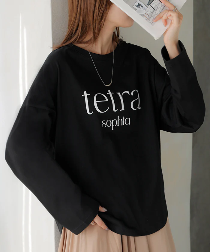 【夏セール】 ロゴ Tシャツ ロンT レディース トップス 半袖 長袖 プリント カットソー ロング ティーシャツ チュニック ビッグ プラスサイズ クルーネック 長い ドルマン ドルマンスリーブ ゆったり 無地 体型カバー お尻が隠れる 大きいサイズ おしゃれ 白 黒 秋 冬 HUG.U - Image 27