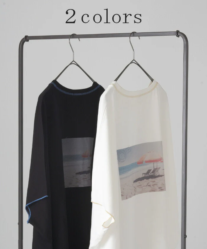 【夏セール】 Tシャツ トップス ティーシャツ プリント レディース ■一部7月中旬入荷 カットソー 二の腕カバー ドルマン ロゴT Uネック 長い ビッグ チュニック 体型カバー 半袖 ドルマンスリーブ 大きいサイズ ロング ゆったり お尻が隠れる 無地 きれいめ 白 黒 春 夏 HUG.U メール便 - Image 10