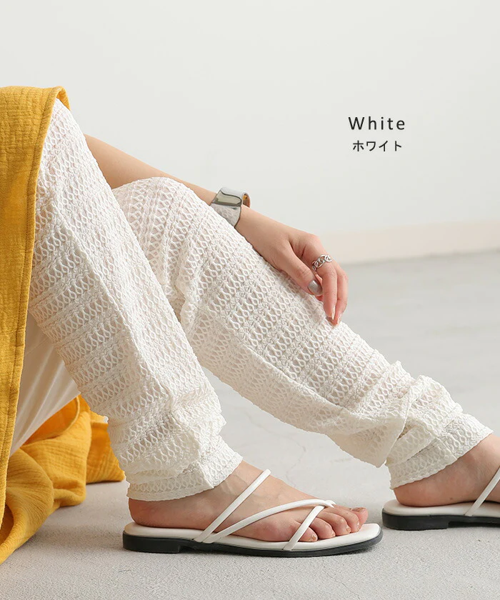レギンス くしゅくしゅ ルーズ 綿 スパッツ 下着 レギパン タイツ ロング インナー パンツ 大きいサイズ カットソーパンツ ボトムス レディース レイヤード 重ね 長い コットン ゴム 黒 白 グリーン ストレッチ リブ 無地 オールシーズン 春 夏 HUG.U メール便 - Image 13