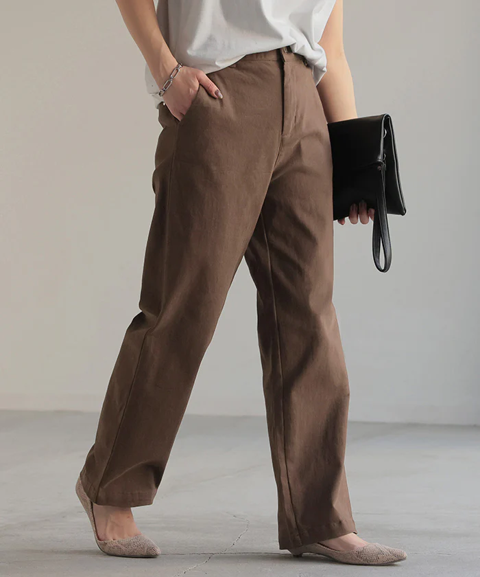 パンツ 選べる テーパード ストレート レディース テーパードパンツ ワイド ワイドパンツ ロング ロングパンツ 体型カバー 無地 ボトムス ボトム ストレート ゆったり ハイウエスト ストレッチ 美脚 大きいサイズ 黒 ベージュ 春 夏 HUG.U - Image 43