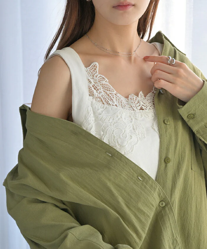 タンクトップ インナー カップ付き レース レディース ■一部7月中旬入荷 ブラトップ パット付き トップス カットソー 厚手 花柄 ノースリーブ アメリカンスリーブ 無地 下着 ルームウェア ゆったり 体型カバー オーバーサイズ おしゃれ 大きいサイズ 黒 白 春 夏 HUG.U メール便 - Image 5