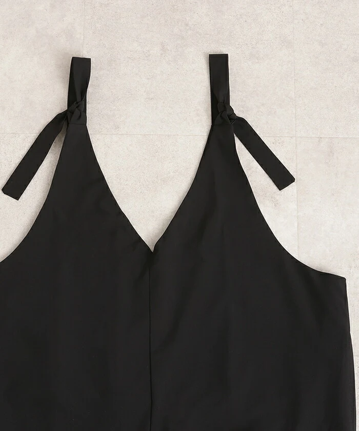 オールインワン レディース サロペット サロペ 大きいサイズ 2Way つなぎ ワイドパンツ ワイド オーバーオール パンツ ボトムス ジョガーパンツ ズボン ロング 体型カバー 薄い 軽い ビッグシルエット ゆったり 無地 シンプル 黒 ブラック 春 夏 HUG.U - Image 15