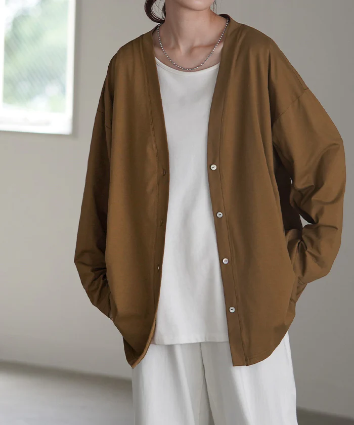 カーディガン 接触冷感 ロング 涼しい レディース トップス ■一部7月下旬入荷 アウター カーデ ロングカーディガン 体型カバー チュニック 羽織 冷房対策 お尻が隠れる 長袖 切り替え 冷感 Vネック 変形 薄手 ライトアウター 無地 ゆったり 大きいサイズ 白 黒 春 夏 HUG.U メール便 - Image 27