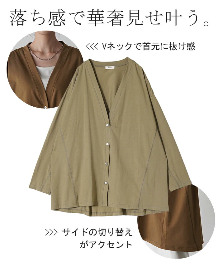 カーディガン 接触冷感 ロング 涼しい レディース トップス ■一部7月下旬入荷 アウター カーデ ロングカーディガン 体型カバー チュニック 羽織 冷房対策 お尻が隠れる 長袖 切り替え 冷感 Vネック 変形 薄手 ライトアウター 無地 ゆったり 大きいサイズ 白 黒 春 夏 HUG.U メール便 - Image 9