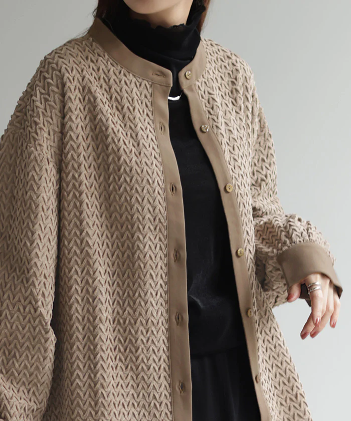 シャツ トップス ロング モールヤーン レディース ロングシャツ チュニック ブラウス Uネック 柄シャツ オーバーサイズ ゆったり 二の腕カバー ドルマン 体型カバー お尻が隠れる 羽織 長袖 きれいめ 大きいサイズ 黒 ベージュ 春 夏 HUG.U - Image 26