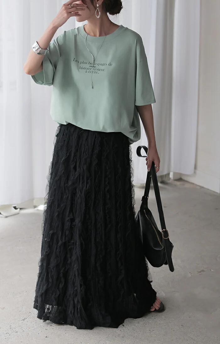 Tシャツ 防汚 撥水 レディース トップス 半袖 ■一部7月上旬入荷 カットソー ロング ティーシャツ チュニック ビッグ ストレッチ クルーネック 長い ドルマン ドルマンスリーブ ゆったり 無地 体型カバー お尻が隠れる 大きいサイズ おしゃれ 白 黒 春 夏 HUG.U メール便 - Image 11