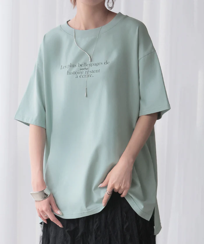 Tシャツ 防汚 撥水 レディース トップス 半袖 ■一部7月上旬入荷 カットソー ロング ティーシャツ チュニック ビッグ ストレッチ クルーネック 長い ドルマン ドルマンスリーブ ゆったり 無地 体型カバー お尻が隠れる 大きいサイズ おしゃれ 白 黒 春 夏 HUG.U メール便 - Image 29