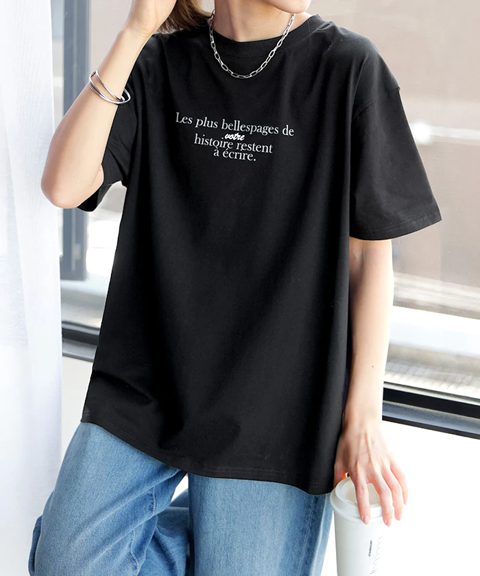 Tシャツ 防汚 撥水 レディース トップス 半袖 ■一部7月上旬入荷 カットソー ロング ティーシャツ チュニック ビッグ ストレッチ クルーネック 長い ドルマン ドルマンスリーブ ゆったり 無地 体型カバー お尻が隠れる 大きいサイズ おしゃれ 白 黒 春 夏 HUG.U メール便 - Image 30