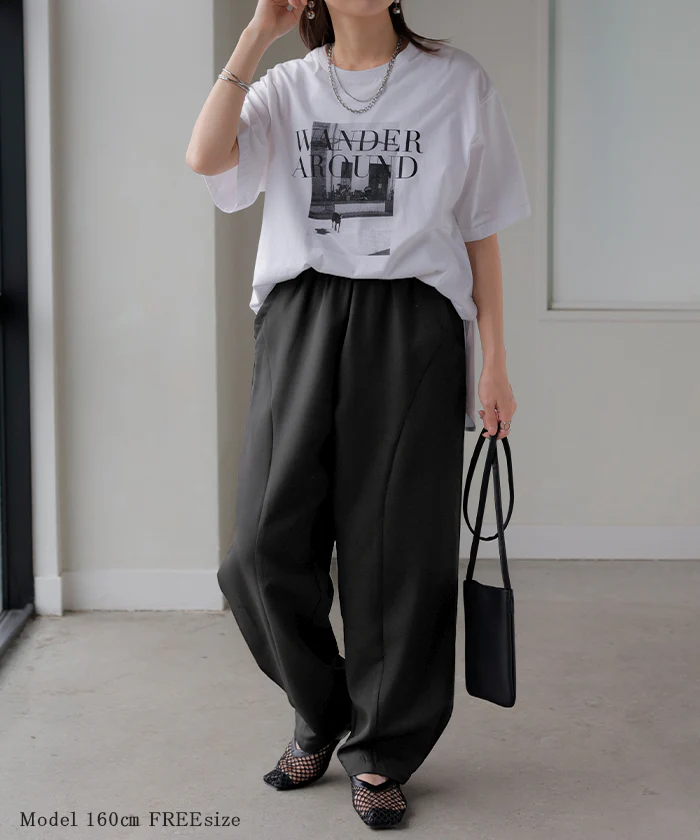 パンツ ワイド カーブパンツ レディース ■一部7月中旬入荷 タック タックパンツ テーパード ワイドパンツ ロング ロングパンツ 体型カバー ボトムス ボトム ストレート ズボン ゆったり コクーン ハイウエスト ストレッチ 美脚 大きいサイズ 黒 カーキ 春 夏 HUG.U - Image 19