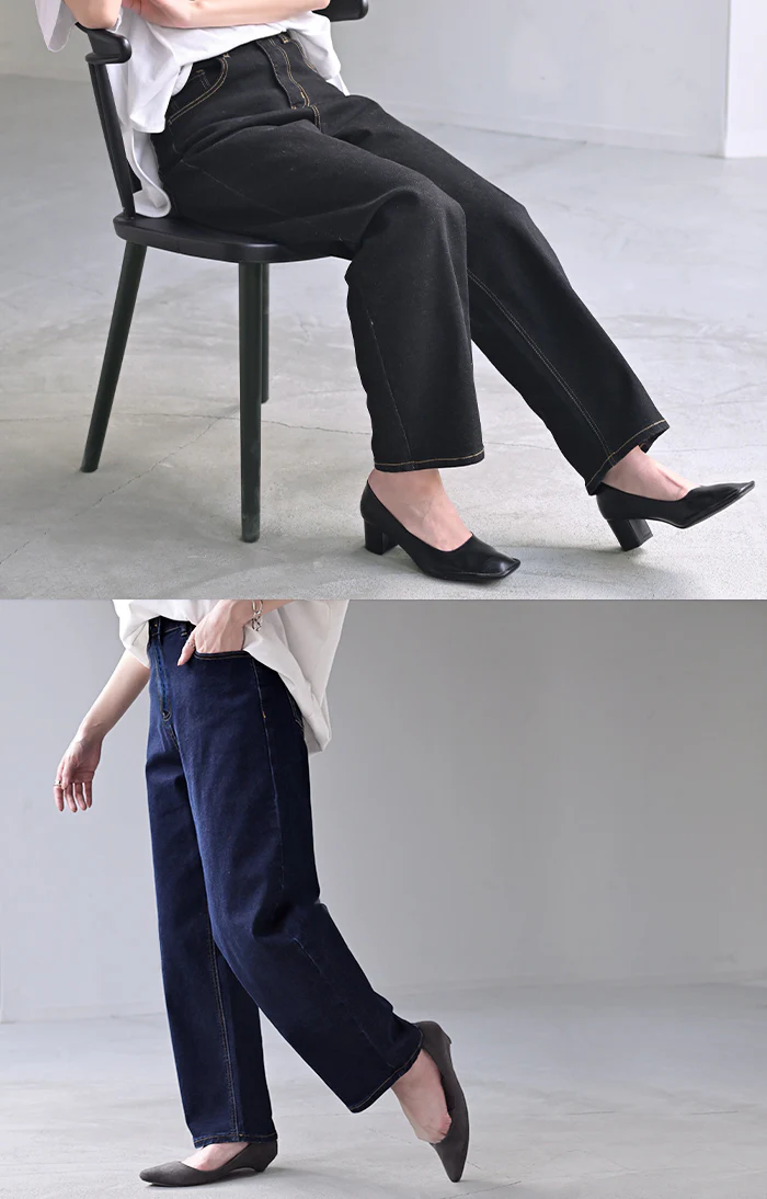 パンツ デニム バレルレッグ ロング カツラギ ■一部7月中旬入荷 レディース カラーデニム ボトムス ロングパンツ ジーパン ジーンズ バルーン ハイウエスト ストレッチ ウエスト ゴム コクーン カーブ 美脚 カジュアル 体型カバー 大きいサイズ 黒 ブルー 春 夏 HUG.U - Image 27