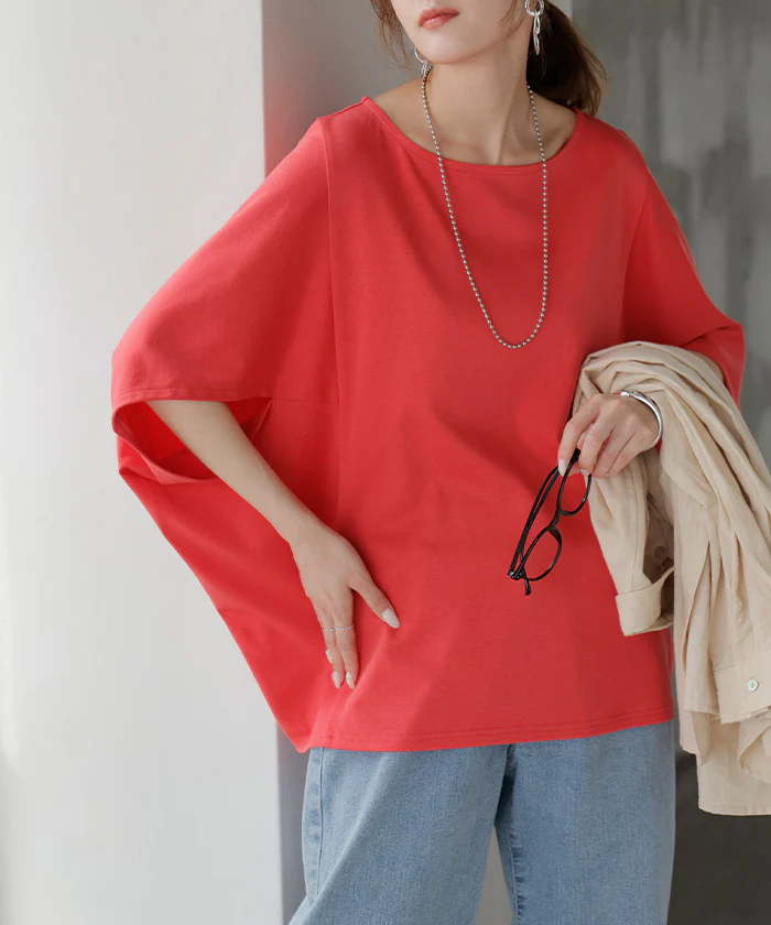 【夏セール】 Tシャツ レディース 接触冷感 シルク 風 トップス 半袖 カットソー ロング ティーシャツ シワになりにくい チュニック ビッグ クルーネック 長い ドルマン ドルマンスリーブ ゆったり 無地 体型カバー 大きいサイズ おしゃれ 白 黒 春 夏 HUG.U メール便 - Image 21