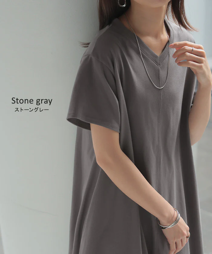 【夏セール】 ワンピース Tシャツ 接触冷感 UVカット 選べる2丈 ロング ワンピ レディース 吸水 速乾 遮熱性 ロングワンピース カットソー Aライン マキシ シワになりにくい ワンピ ロングワンピ 半袖 体型カバー 綿 混 大きいサイズ無地 黒 白 春 夏 HUG.U - Image 16