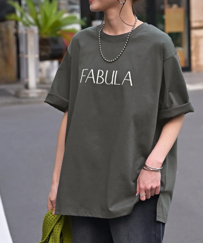 Tシャツ ロゴ 接触冷感 UVカット トップス レディース 半袖 プリント カットソー ロング ティーシャツ チュニック ビッグ プラスサイズ クルーネック 長い ドルマン ゆったり 無地 体型カバー お尻が隠れる 大きいサイズ 白 黒 春 夏 HUG.U メール便 - Image 28