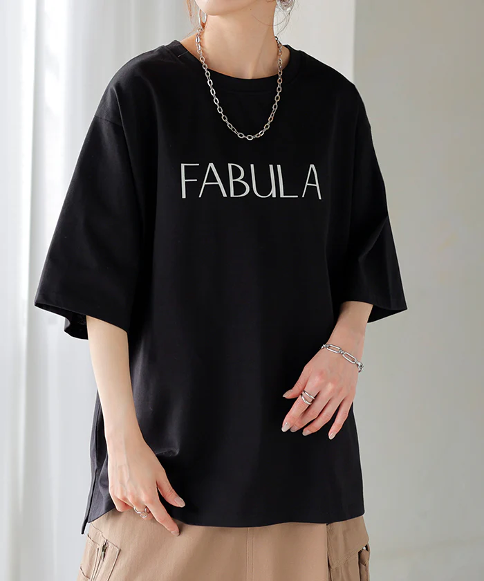 アウトレット Tシャツ ロゴ 接触冷感 ＵＶカット トップス レディース 半袖 プリント カットソー ロング ティーシャツ チュニック ビッグ プラスサイズ クルーネック 長い ドルマン ゆったり 無地 体型カバー お尻が隠れる 大きいサイズ 白 黒 春 夏 HUG.U メール便 - Image 26