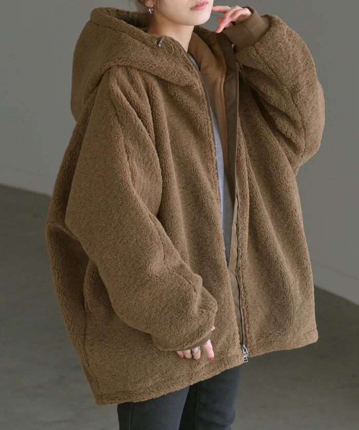 アウター ボア ロゴ 刺繍 レディース コート ジャケット ブルゾン パーカー ロング 無地 裏起毛 お尻が隠れる ドルマン ダブルジップ フード オーバー リブ ハイネック あったか 防寒 カジュアル 体型カバー 大きいサイズ 黒 カーキ 春 夏 HUG.U - Image 28