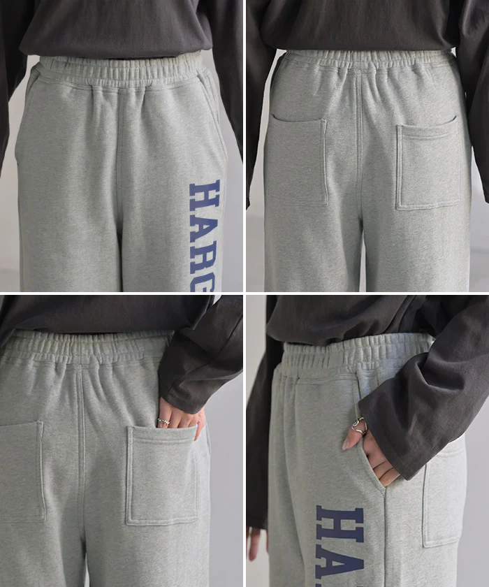 【夏セール】 パンツ ロゴ スウェット レディース スウェットパンツ ワイド ワイドパンツ ロング ロングパンツ 体型カバー ボトムス ボトム ストレート ズボン ゆったり ハイウエスト ストレッチ 綿100% 美脚 スエット 大きいサイズ 黒 グレー 春 夏 HUG.U - Image 23