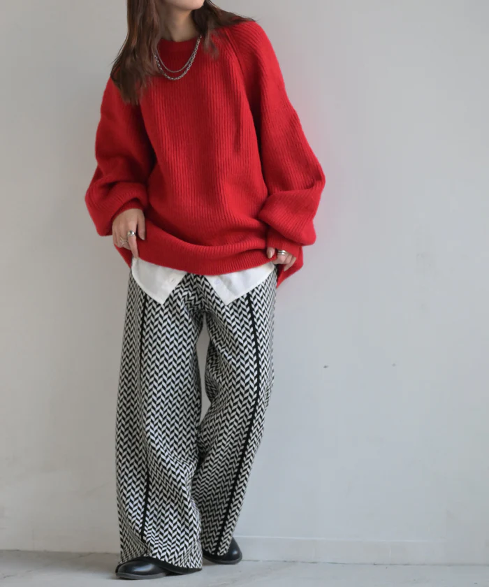 パンツ ニットパンツ レディース ニット ワイド ワイドパンツ ロング ロングパンツ ジャガード 柄パンツ フレア レギパン 体型カバー ボトムス ボトム ストレート ズボン ゆったり ハイウエスト ストレッチ 美脚 大きいサイズ 黒 春 夏 HUG.U - Image 27