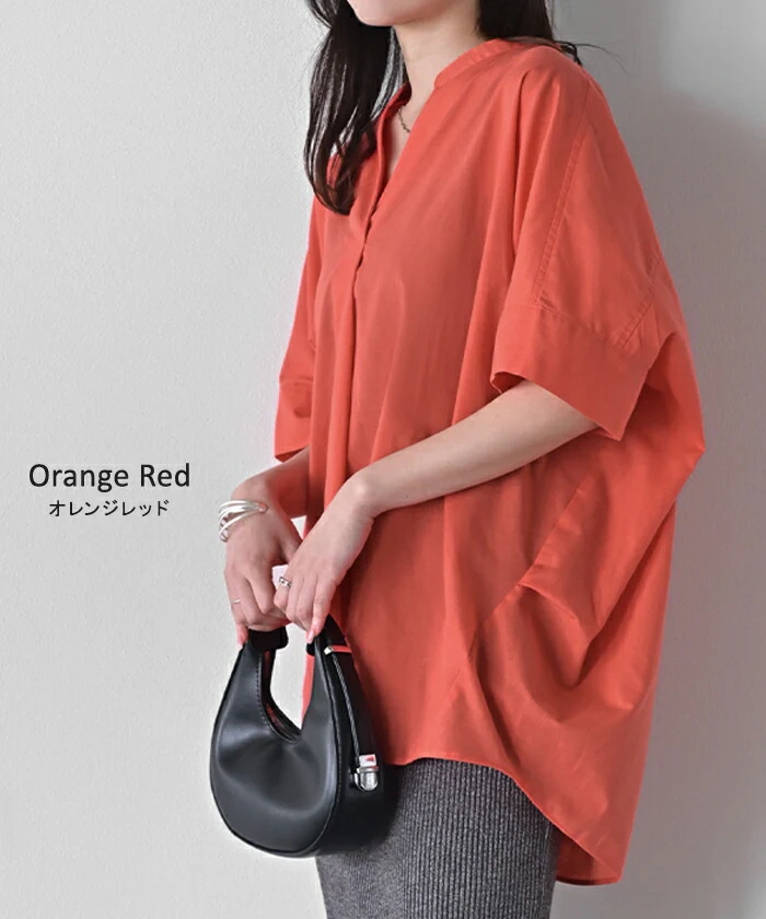 シャツ スキッパー 接触冷感 洗濯機 可能 ■一部7月中旬入荷 トップス レディース ブラウス ロング ロングシャツ チュニック 半袖 無地 プルオーバー きれいめ ゆったり チクチクしない 大きいサイズ 体型カバー お尻が隠れる オフィスカジュアル 黒 白 春 夏 HUG.U - Image 17