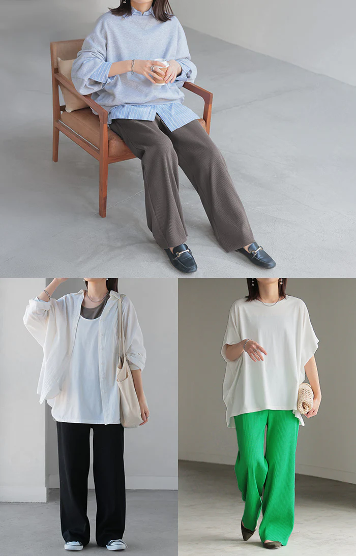パンツ マタニティ セルフ カット レディース ボトムス カラーパンツ ワイド カラー ワイドパンツ ロング ロングパンツ 体型カバー ボトムス ボトム ストレート ズボン ゆったり ハイウエスト ストレッチ 美脚 大きいサイズ 黒 グレー 春 夏 HUG.U - Image 25