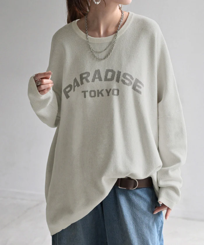 ニット ロゴ 綿100％ レディース トップス ロング ロングニット ロゴニット 長袖 ジャガード クルーネック リブ チュニック セーター プルオーバー ストレッチ お尻が隠れる 長い ゆったり オーバー 体型カバー 大きいサイズ 黒 白 春 夏 HUG.U - Image 27