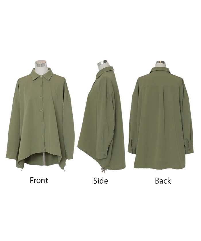 シャツ チュニック ロング レディース トップス ロングシャツ ブラウス ロングブラウス Vネック 長袖 無地 ドロスト ゆったり シンプル 大きいサイズ 体型カバー 前開き お尻が隠れる きれいめ 通勤 オフィスカジュアル 上品 黒 白 春 夏 HUG.U - Image 23