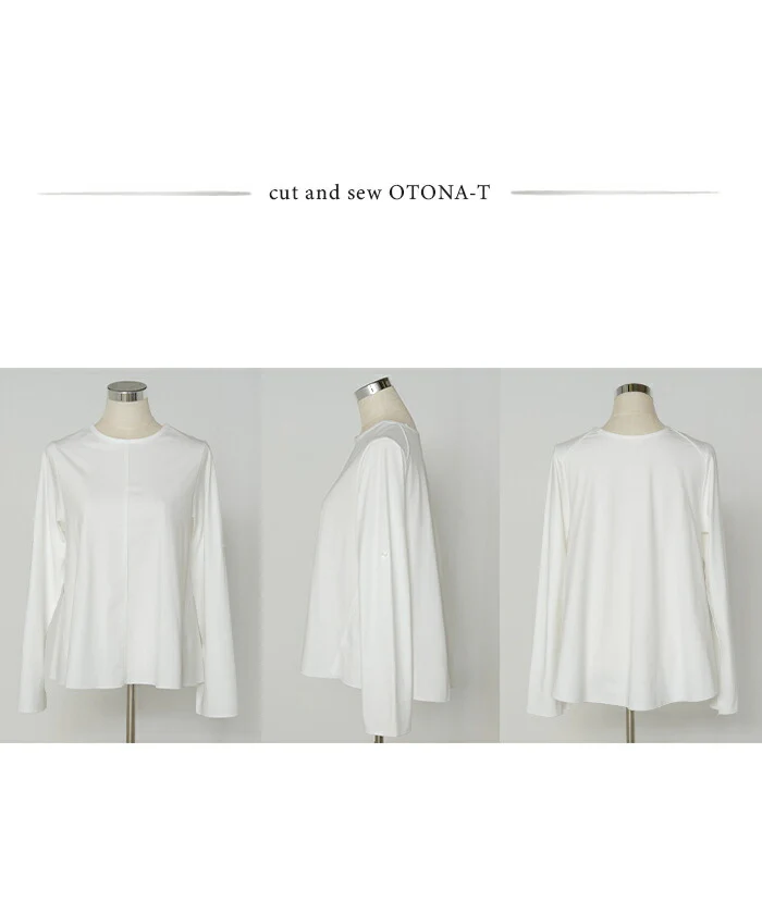 ロンT レディース ブラウス トップス 長袖 Tシャツ カットソー ロング フレア袖 ティーシャツ チュニック ビッグ プラスサイズ クルーネック 長い ドルマン ゆったり 無地 体型カバー お尻が隠れる 大きいサイズ おしゃれ 白 黒 春 夏 HUG.U メール便 - Image 23
